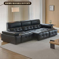 High-back lawrence sofa, first-layer cowhide straight-row leather sofa, large apartment classy living room, electric sofa