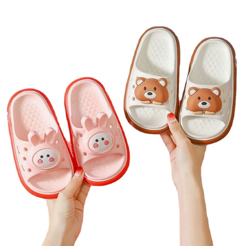 New children's slippers summer home bathroom bath cartoon non-slip boys baby soft sole princess style slippers wholesale