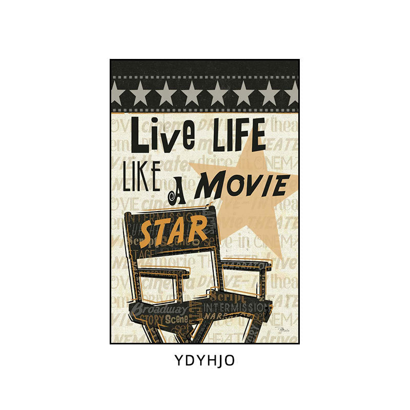 Private theater decorative painting retro American home cinema music dining bar box hanging painting cafe wall painting