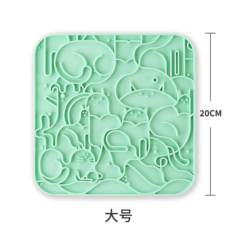 Square silicone licking mat Pet dog dog anti-choking feeding tableware Non-slip licking mat Customized silicone licking mat
