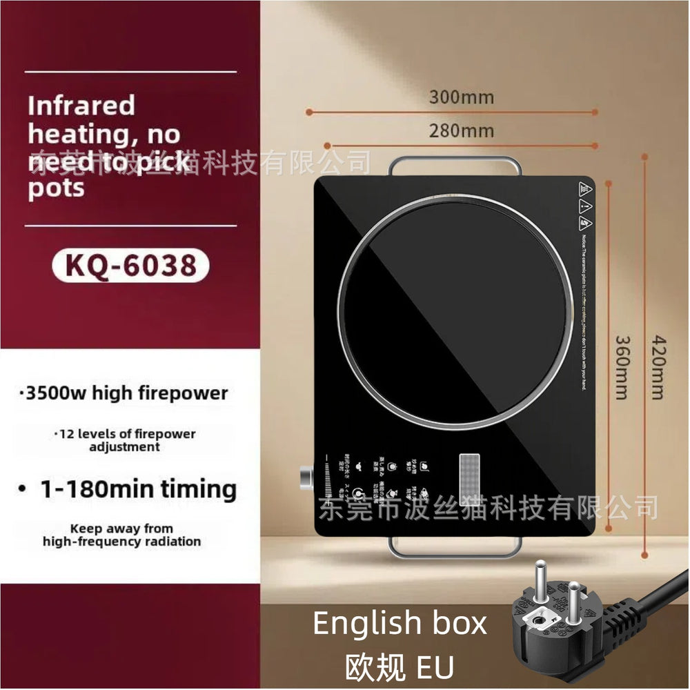 Commercial cross-border electric ceramic stove 3500 high-power multi-function european standard 220v electric heating light wave oven induction cooker manufacturer