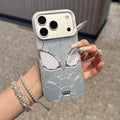 Suitable for apple 17pro silver edge spider-man spider web mecha trendy cool e-sports style iphone18 anti-fall mobile phone case