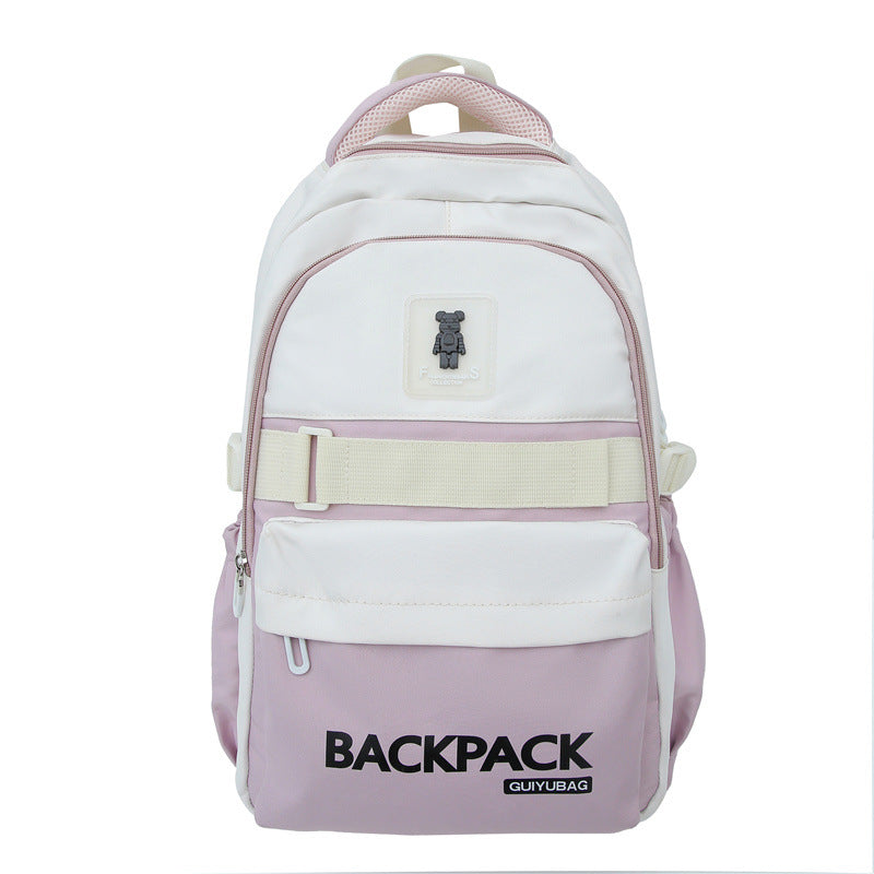 New junior high school schoolbag, college student strong wear-resistant simple backpack, fashion trend, middle school student waterproof backpack