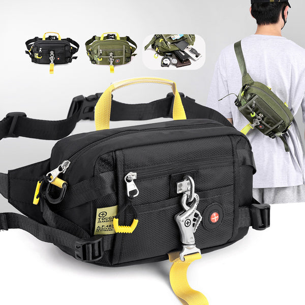New  large-capacity men's breast bag, outdoor shoulder bag, sports mobile phone bag, multi-functional oblique span breast bag