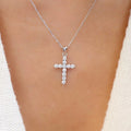 Wholesale diamond-studded cross necklace - european & american style, trendy alloy pendant, accessible luxury, unique & versatile jewelry for women