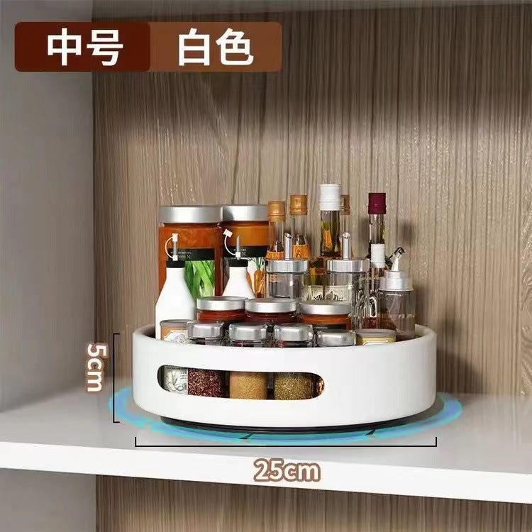 360-degree rotating spice rack - kitchen seasoning organizer, multi-functional condiment storage box and shelf