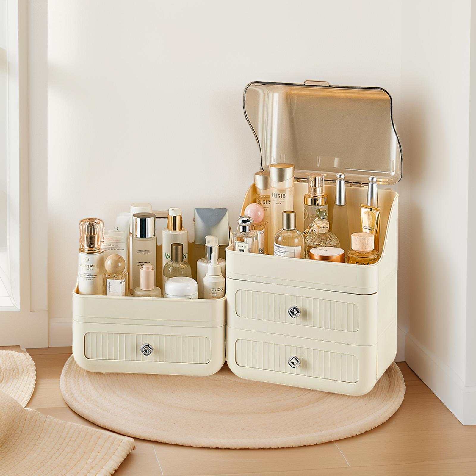 German cosmetics storage box large capacity dustproof new cream wind desktop dresser skin care product storage shelf