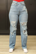 Amazon hot-selling stretch denim jeans: trendy high-waisted wide-leg jeans with distressed wash and whiskering for women