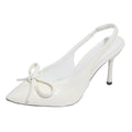 Baotou high heels 2025 spring & fallnew arrival pointed toe bowselegant socialite fashion back empty flats for women