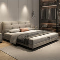 Factory wholesale genuine leather bed personalized modern casualaccessible luxury leather bed double bed small apartment solid wood soft package master bedroom