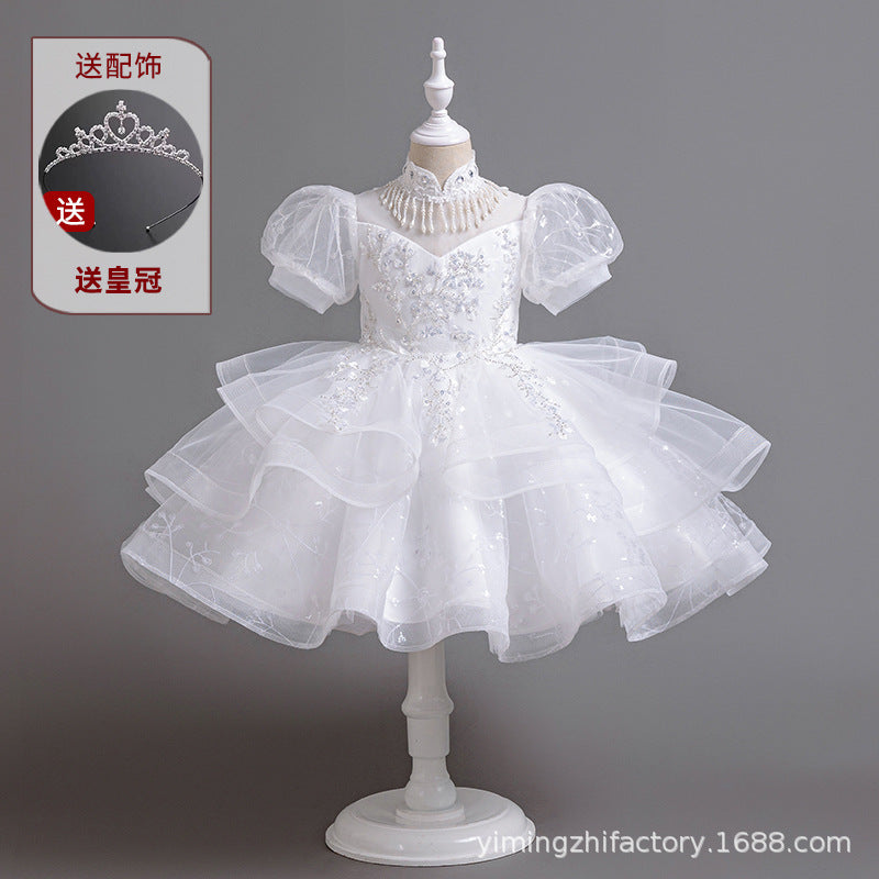 Amazon export girls' dresses model runway performance costume host performance costume tutu skirt children's princess dress