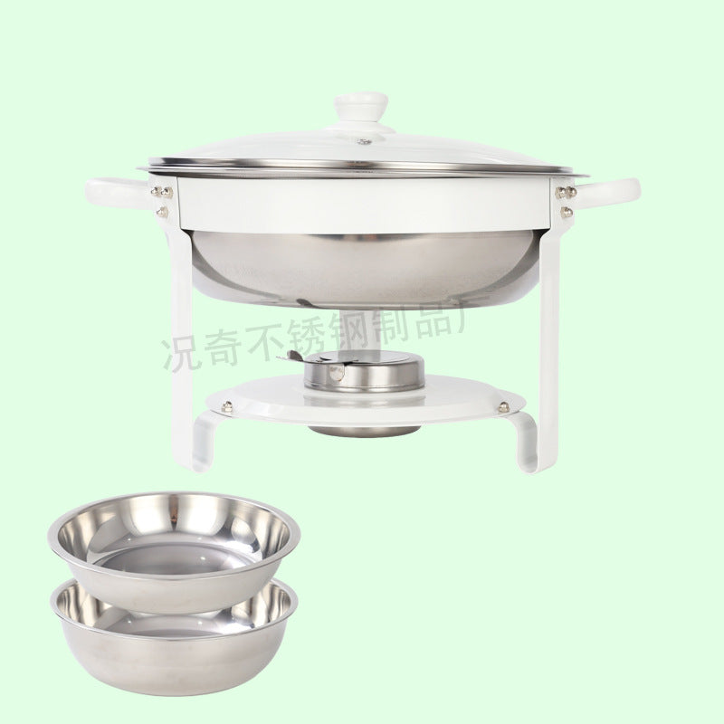 5qt stainless steel gold round furnace insulation buffet furnace suitchafingdishbuffetsetcross-border