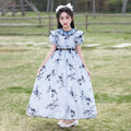 Hot-selling girls' floral princess dress - chiffon summer dress,  new sweet girl style, long beach dress