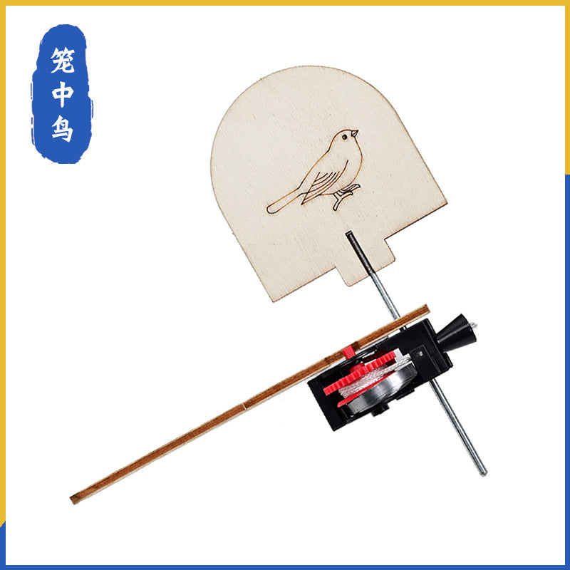 Wooden cage bird primary school students physical equipment stem puzzle classroom small production children's creative science small experiment