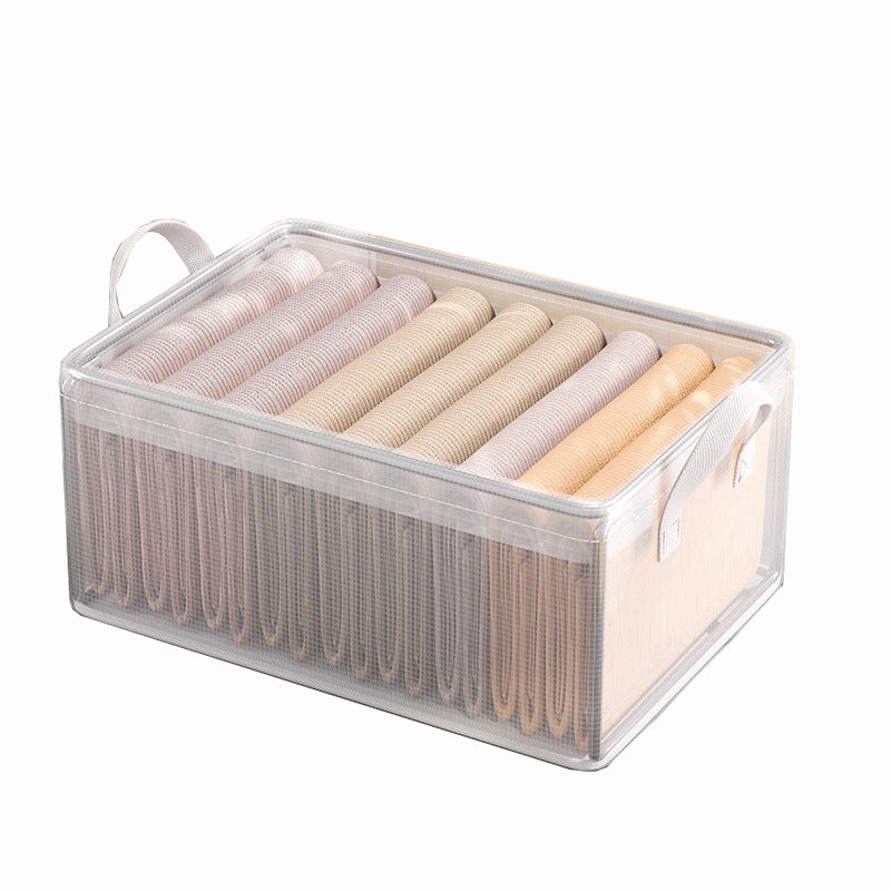 Customized storage box Transparent PVC wardrobe drawer storage sorting Layered storage Household clothes pants storage box