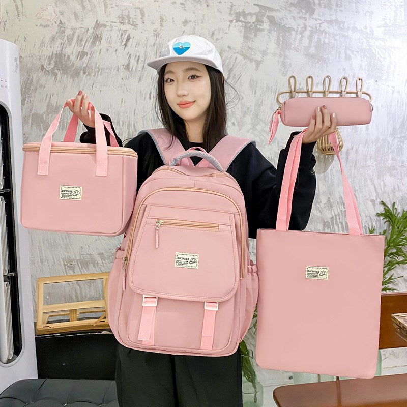 New schoolbag, primary and secondary school student backpack, cute thermal insulation meal bag, fashion trend, versatile and simple backpack
