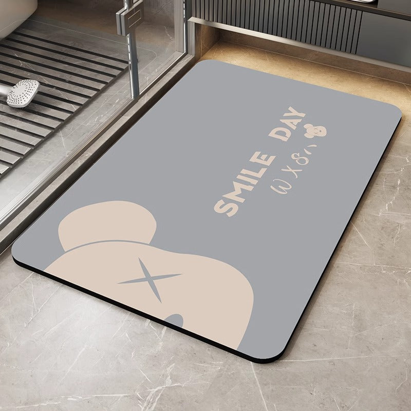 Bathroom floor mat, bathroom door non-slip foot mat, toilet diatom mud absorbent mat, quick-drying cartoon household carpet
