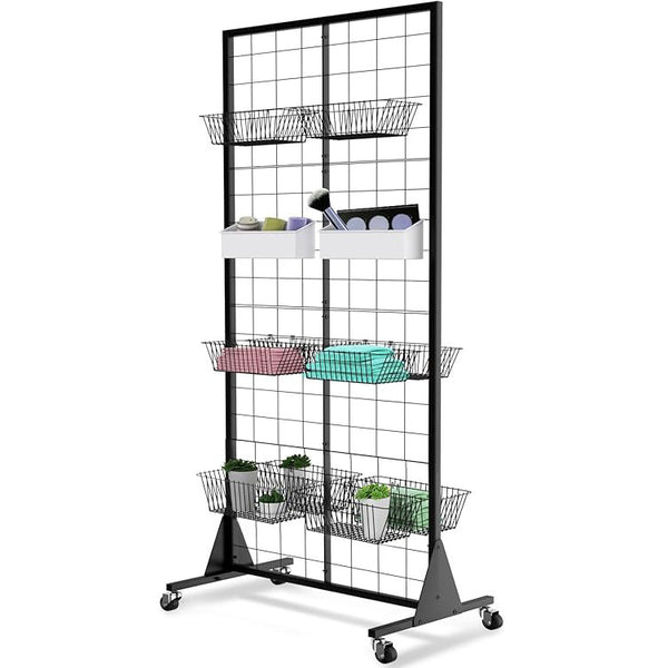Source Factory Grid Wall Panel Display Rack Heavy Duty Removable Removable Grid Wall Panel Rack with Hook