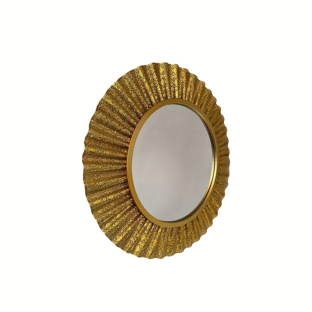 Golden retro european mirror - exquisite palace-style carved decor for living room, bedroom, or entryway - elevate your home's style