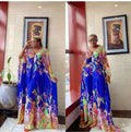 supply summerelegant chiffon v neck chiffon outwear shawl loosepantstwo-piece set multiple colors