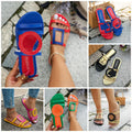 plus sizefashion style flats square toe beach sandals  summernew arrivalexport open toe women's shoes in stock
