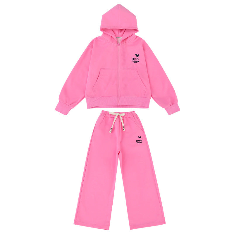 Girls' activewear set - autumn  new arrival: stylish and trendy kids' casual baseball jacket and pants two-piece outfit