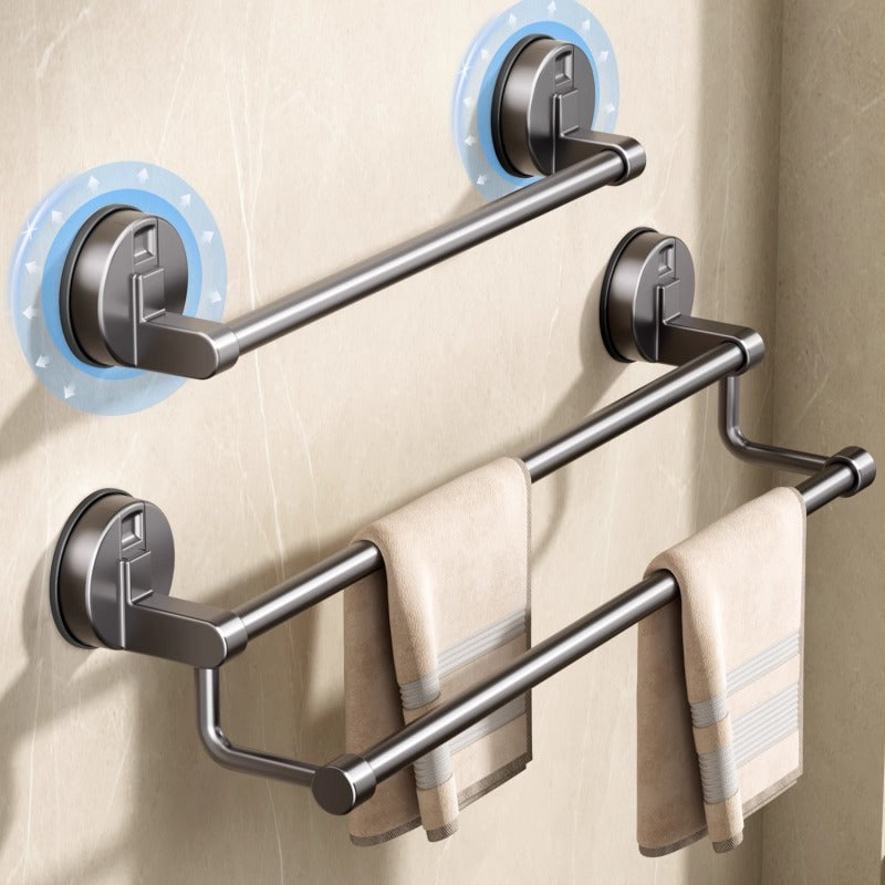 Bathroom suction cup towel rack, no-drill wall-mounted shelf, bathroom towel bar, toilet slippers storage rack