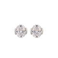 popular elegant zirconium round necklace for women, accessible luxury niche versatile titanium steel clavicle chain earrings jewelry set