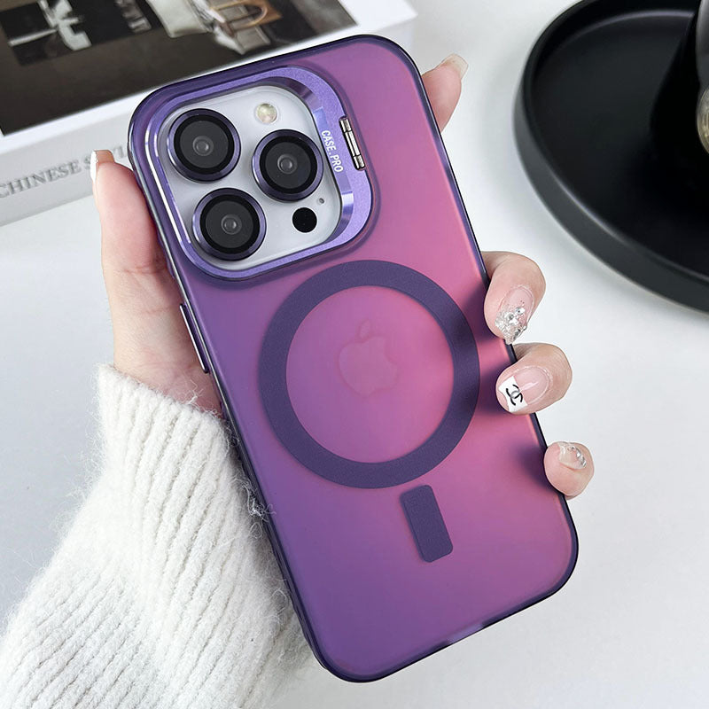 Laser color-changing imd phone case for iphone 16, apple 17 pro, with hardware lens protection and magnetic 15 series compatibility