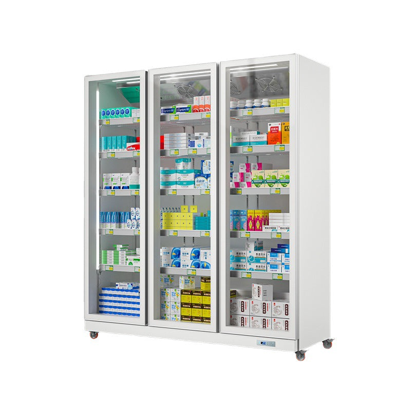 Huaer shaded medicine cabinet three-door air-cooled refrigerator gsp certified medical pharmacy vertical refrigerator pharmacy freezer