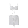 European and american women's clothing  summer new sexy vacation two-piece set: camisole bandeau top and bodycon skirt set