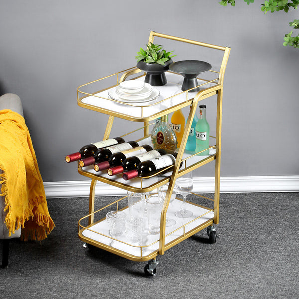 Restaurant pushcart wrought iron tea snack service cart 4S shop ktv bar pushcart cake cart
