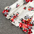 French sleeveless printed camisole dress - women's summer high-waisted slimming a-line maxi dress - chic and elegant