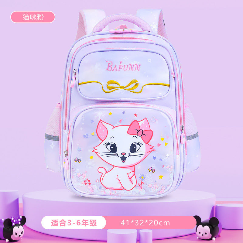 2025 new girls' backpack - large capacity, cute design for elementary school students (grades 1-6), ages 6-9-12