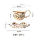 Hand-painted lavender coffee cup and saucer, ceramic tableware, fresh and delicate afternoon tea latte art cup, rustic countryside style mug