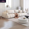 New cat scratching cloth puff french cream small apartment living room for home extremely simple row cat claw leather three-slot sofa