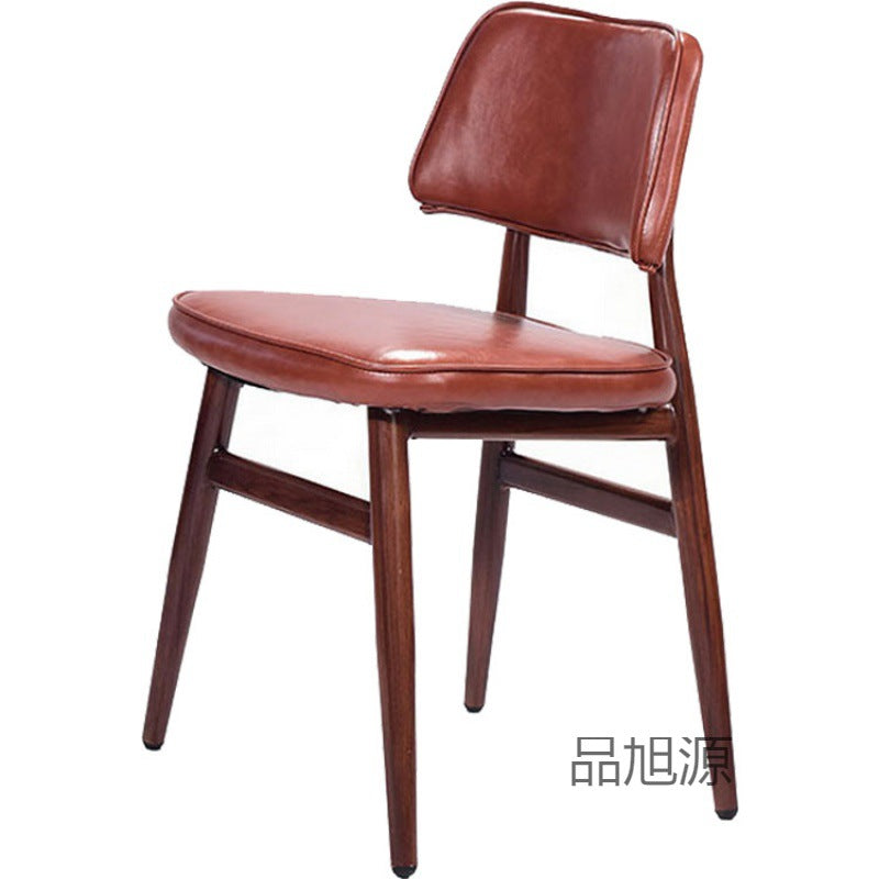 Buffet hot pot shop retro leather dining chair industrial style loft wrought iron chair cafe lounge chair stool