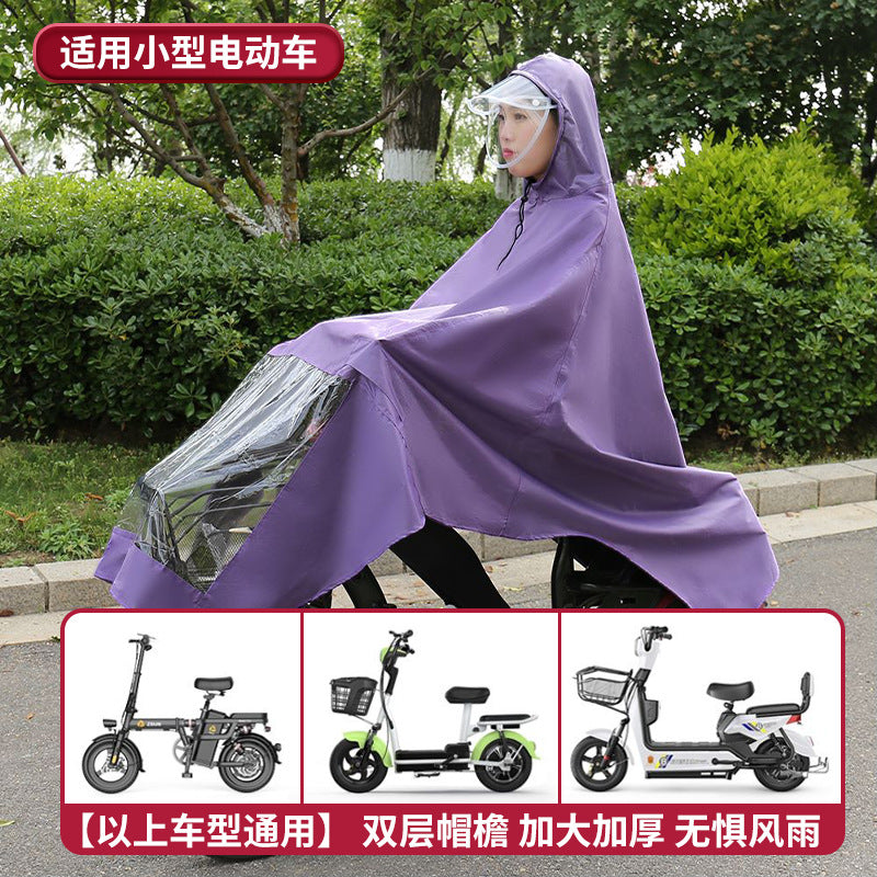 Heavy-duty raincoat poncho for electric bikes, motorcycles, and scooters - outdoor portable full body rain protection - single or double - pvc material