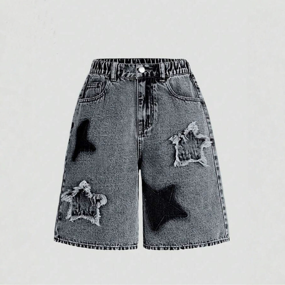 Girls' denim shorts: summer's hottest new arrivals! stylish and versatile lightweight shorts for girls, perfect for loose, casual looks. available in sizes for mid-to-large children