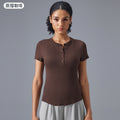 Modal yoga top - women's short sleeve, stretchy, comfortable, skin-friendly fitness t-shirt, slim fit, figure-flattering activewear top d25097