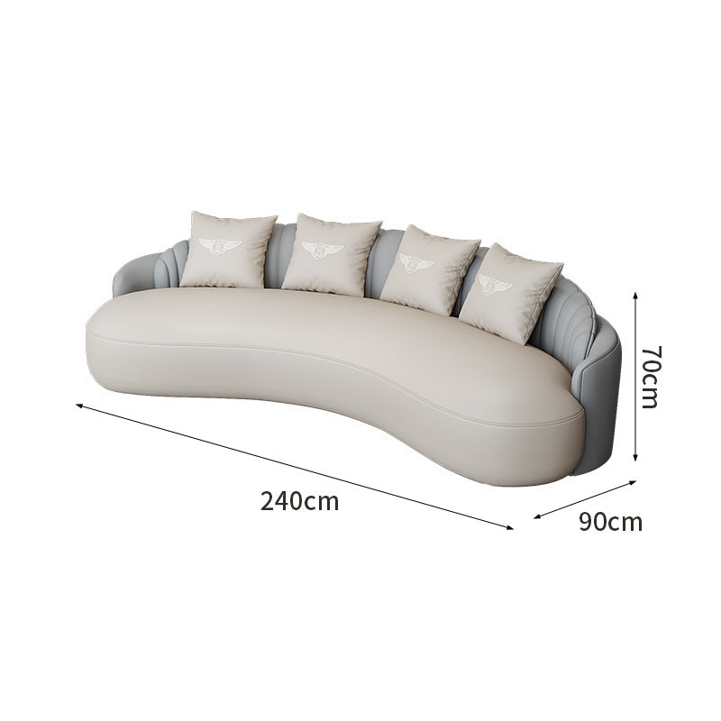 Cream style normcore slate leather corner table modern living room round small apartment size round coffee table sofa combination