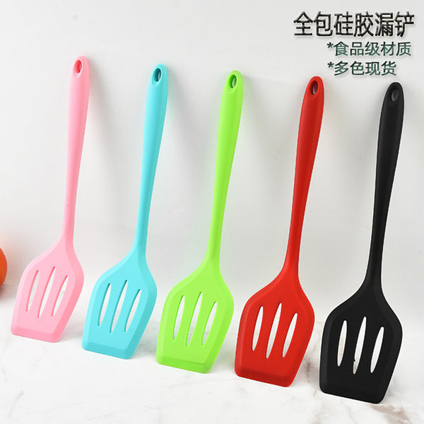 Silicone all-inclusive leak shovel, integrated high temperature resistant steak shovel, non-stick pan shovel, cooking stir-fry omelette shovel, spatula