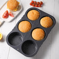 amazon food-grade silicone burger mold 6-cavity french bread mold easy release kitchen baking tool