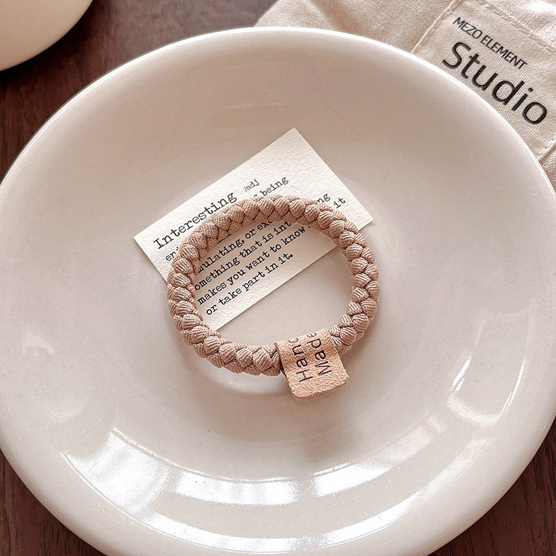 K-stylecasualletter high elastic headband women's bun head rubber band hair tie milk coffee color bold hair rope headwear