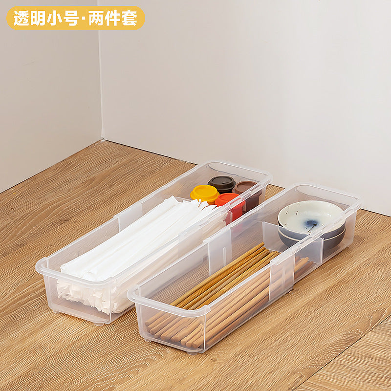 Cabinet sundries, long storage box, seasoning products, plastic seasoning box, narrow and long refrigerator grid egg storage box