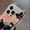 Cute and practical slim-fit black cat phone case for apple 15, new cat ear protective cover for iphone 16 pro max