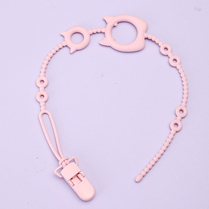 Directly from the manufacturer, infant pacifier silicone chain buckle pacifier chain clip, infant silicone anti-drop chain