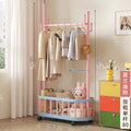 Simple clothes hanger floor-standing vertical clothes hanger movable wheeled student dormitory thickened clothes hanger dopamine coat rack
