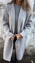 2024 new amazon women's fall/winter lapel long sleeve casual wool blend coat