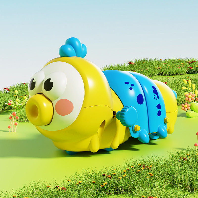 Caterpillar wind-up toy - fun & educational for babies & toddlers - moving & crawling animal toy - encourages tummy time & crawling development